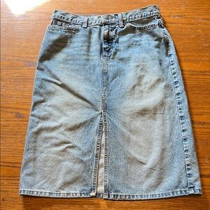 Vintage 90s GAP Blue Denim Pencil Slit Skirt Size 2